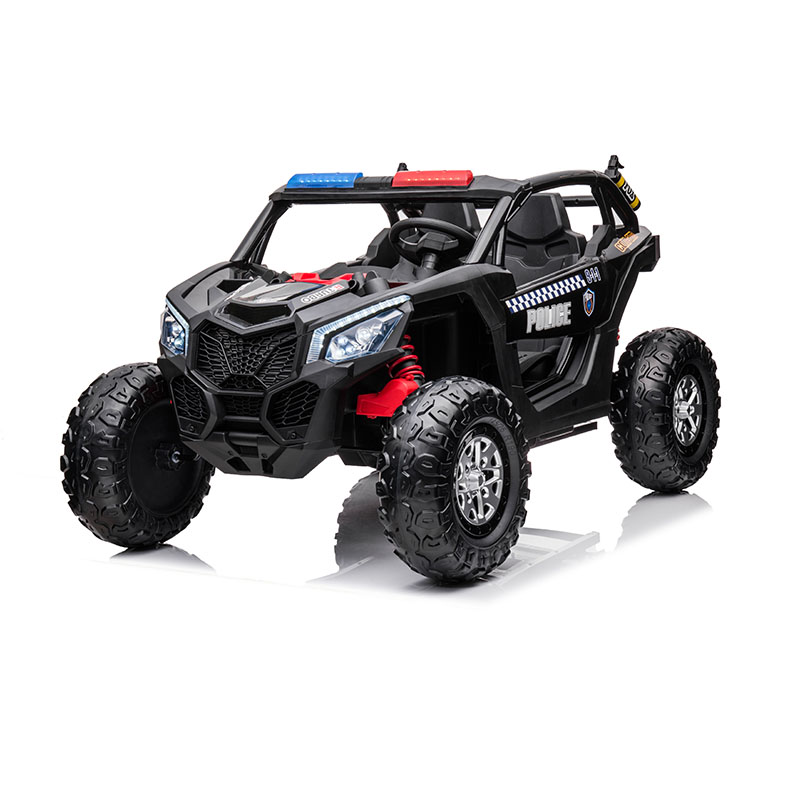 12V 2WD Kids Ride-On Police UTV med firehjuls stødabsorbering