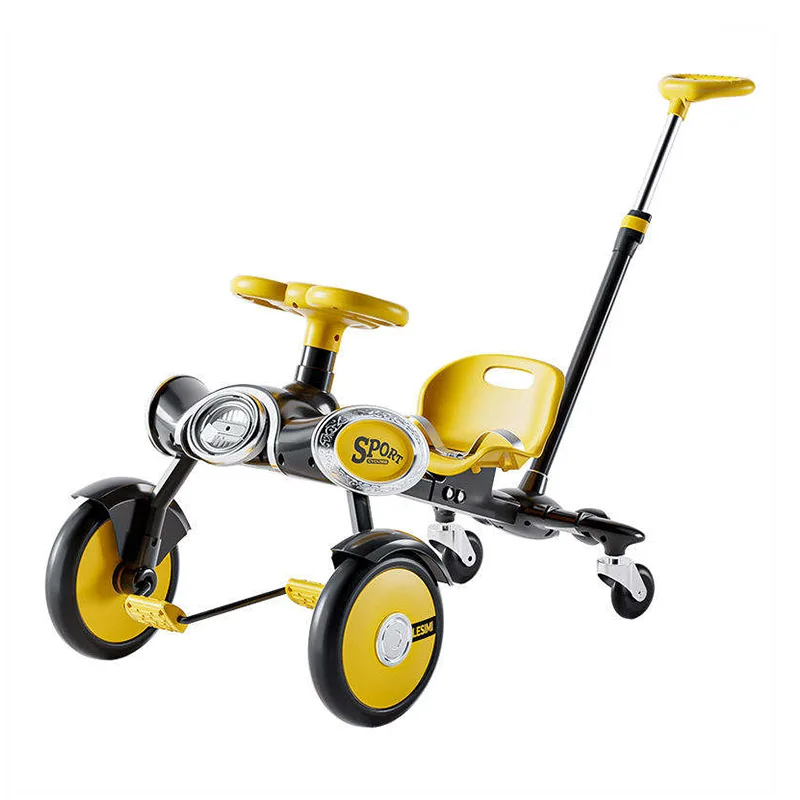 Kids Pedal Drift Car med Push Handle 4 Wheels Go Kart